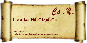 Cserta Mátyás névjegykártya